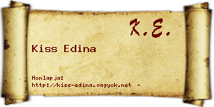 Kiss Edina névjegykártya