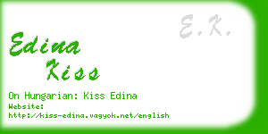 edina kiss business card